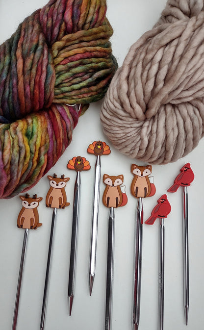 Red Cardinal Knitting Needle Stitch Stoppers. Needle Protectors. Knitting Needle Stoppers. Knitting Notions, Accessories, Supplies, Tools.