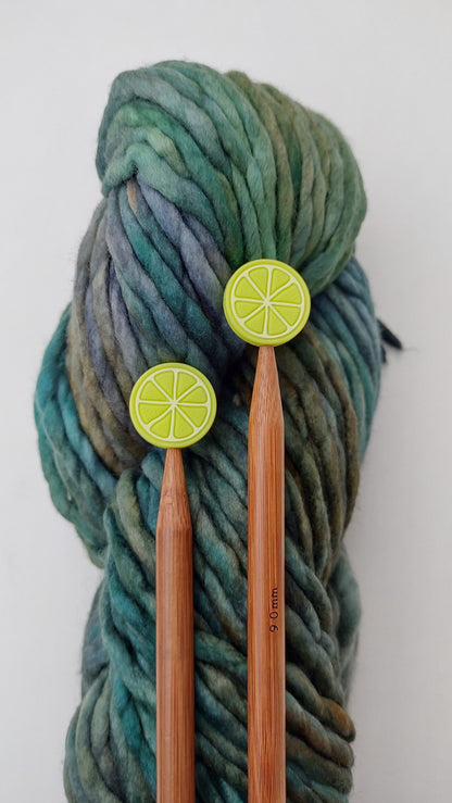 Lime Knitting Needle Stitch Stoppers. Needle Protectors. Knitting Needle Stoppers. Knitting Notions, Accessories, Supplies, Tools.