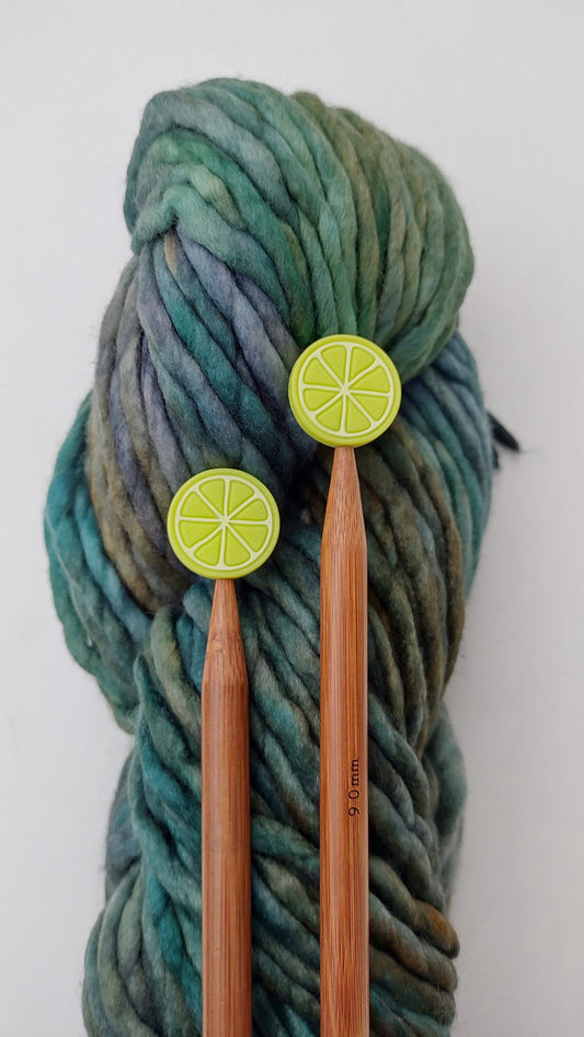 Lime Knitting Needle Stitch Stoppers. Needle Protectors. Knitting Needle Stoppers. Knitting Notions, Accessories, Supplies, Tools.