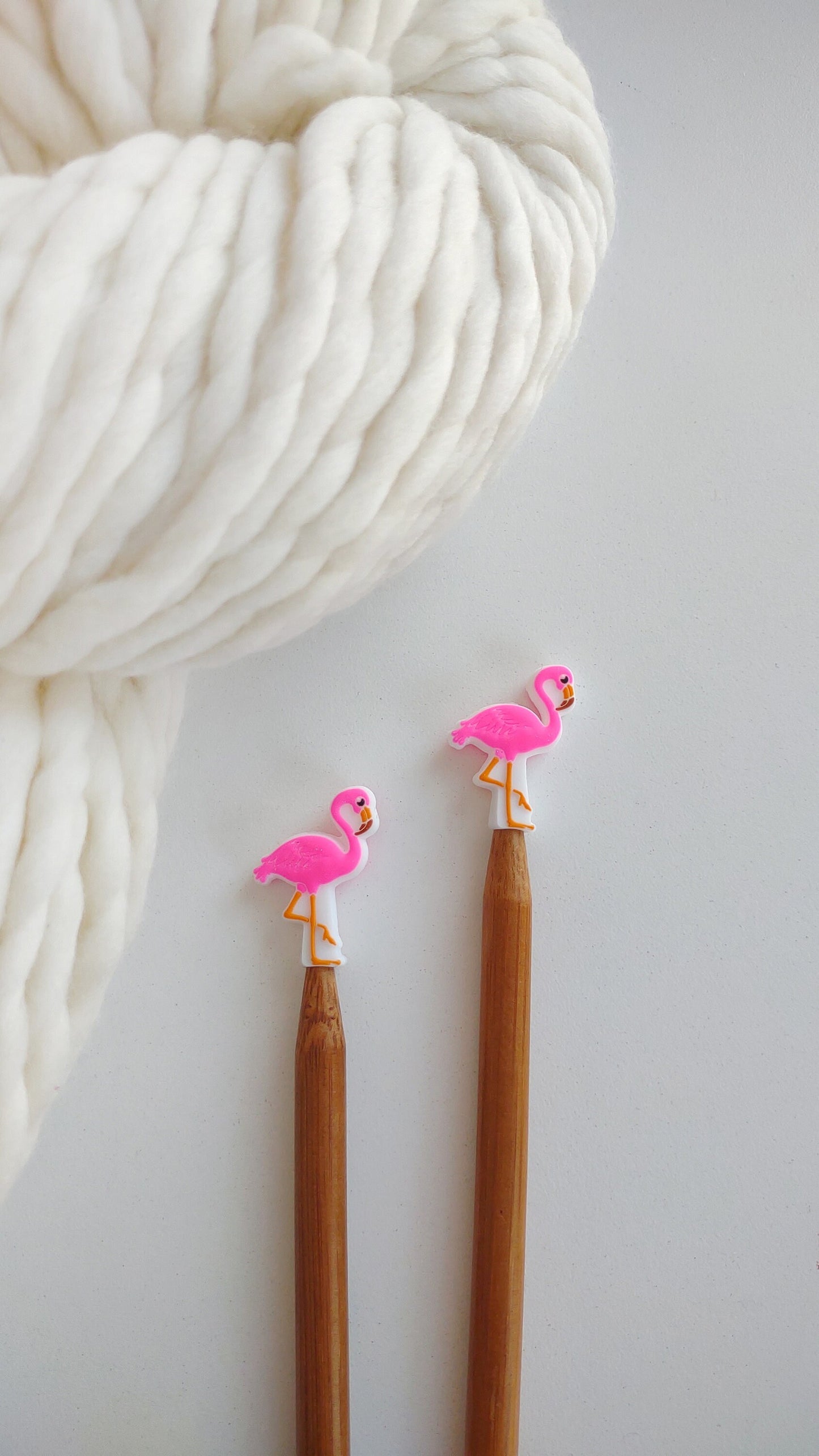 Pink Flamingo Knitting Needle Stitch Stoppers. Needle Protectors. Knitting Needle Stoppers. Knitting Notions, Accessories, Supplies, Tools.