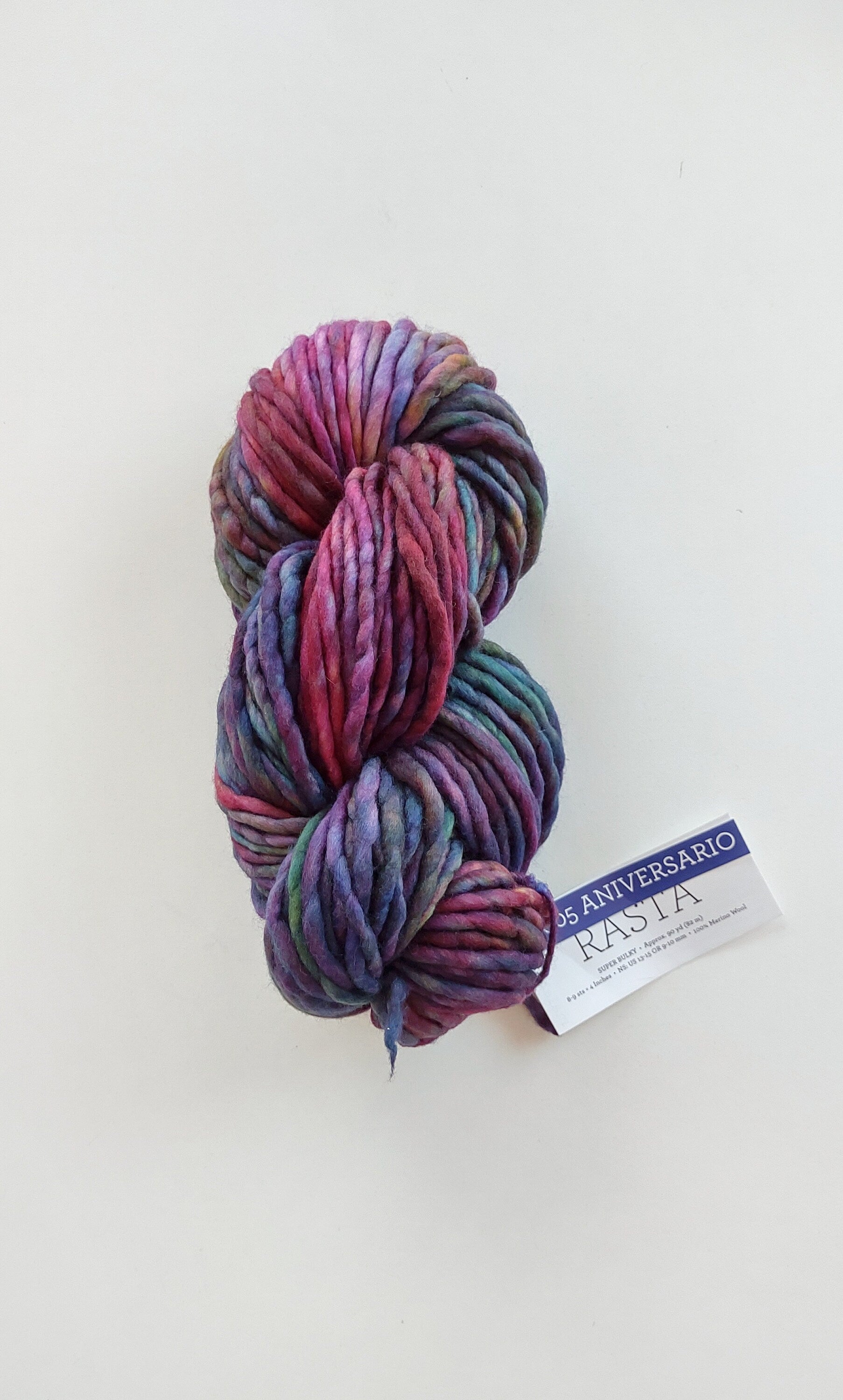 Malabrigo Rasta Yarn 1 skein of Anniversario. Knitting Kit. Soft Merino Wool Kit. Pattern NOT included. Purple pink blue yarn knit crochet