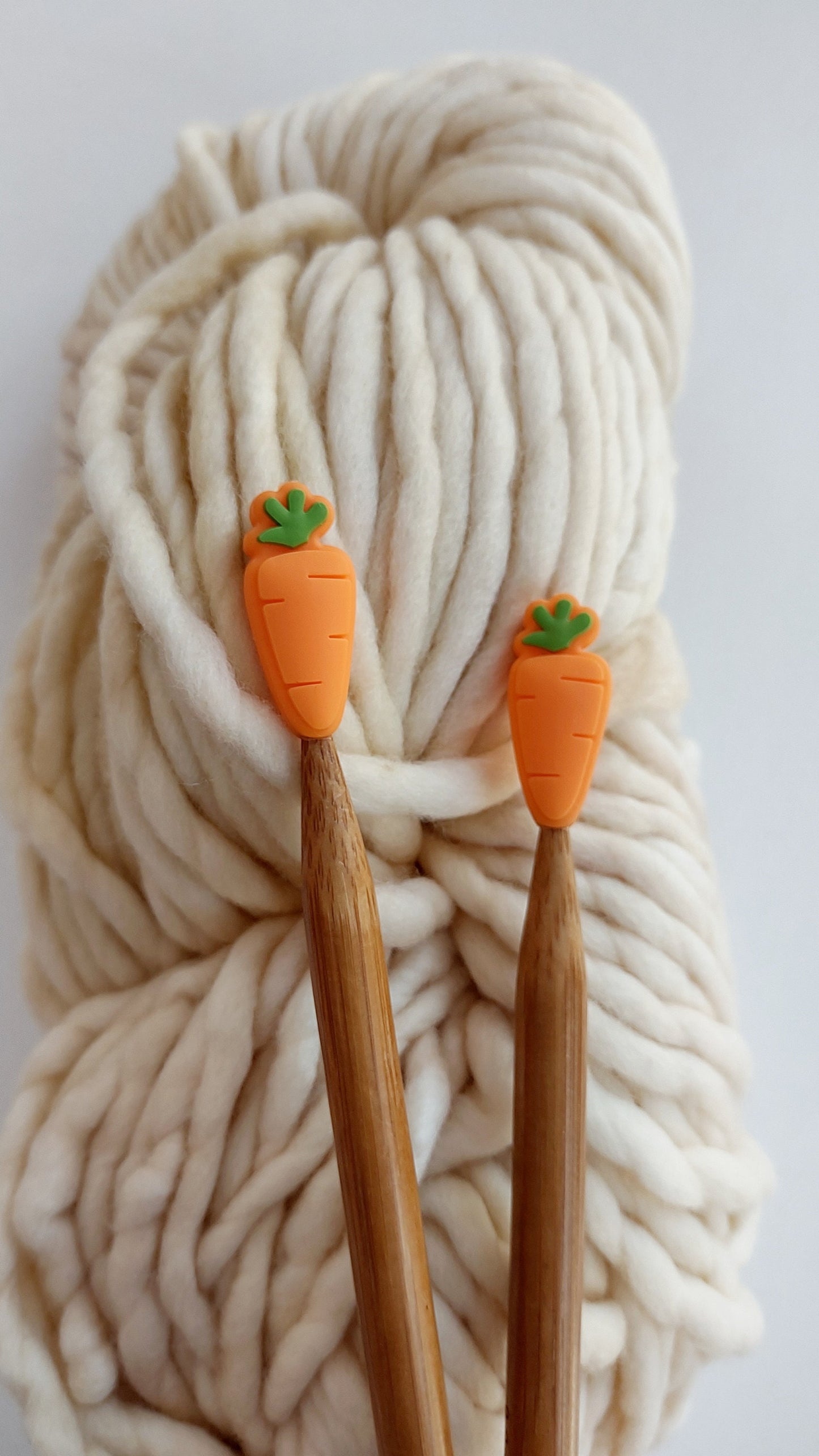 Carrot Knitting Needle Stitch Stoppers. Needle Protector. Knitting Needle Stoppers. Notions, Accessories, Supplies, Tools. Easter Spring